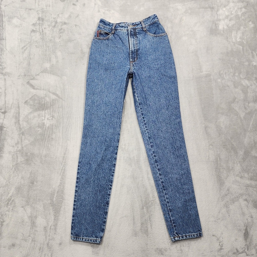 Vintage Bongo Jeans Womens 3 Juniors Blue High‎ Rise Mom Tapered 90s USA Denim